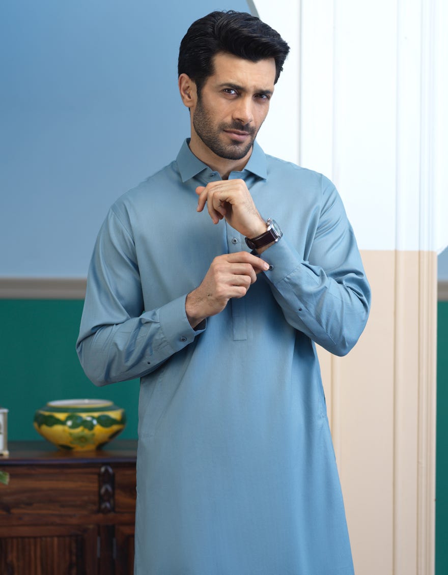 Junaid Jamshed Men's Blueish Grey