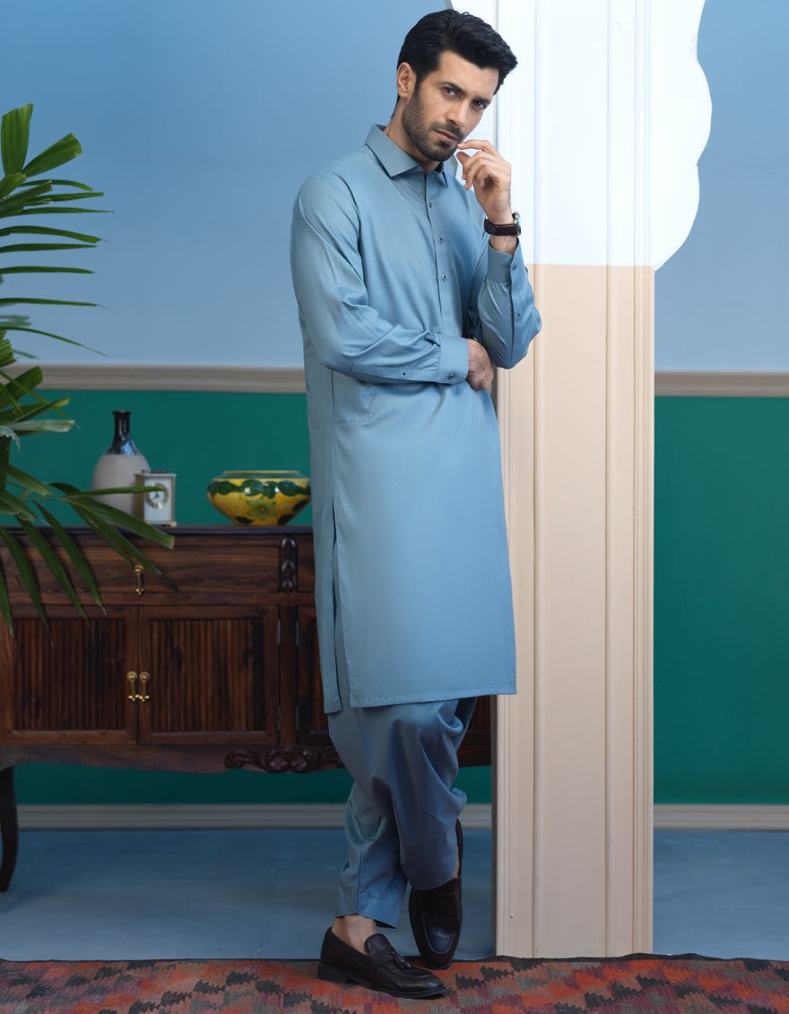 Junaid Jamshed Men's Blueish Grey