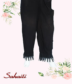 Pakistani Black Tasseled Pants