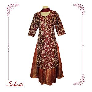 Pakistani Maroon Embroidered Women Outfit