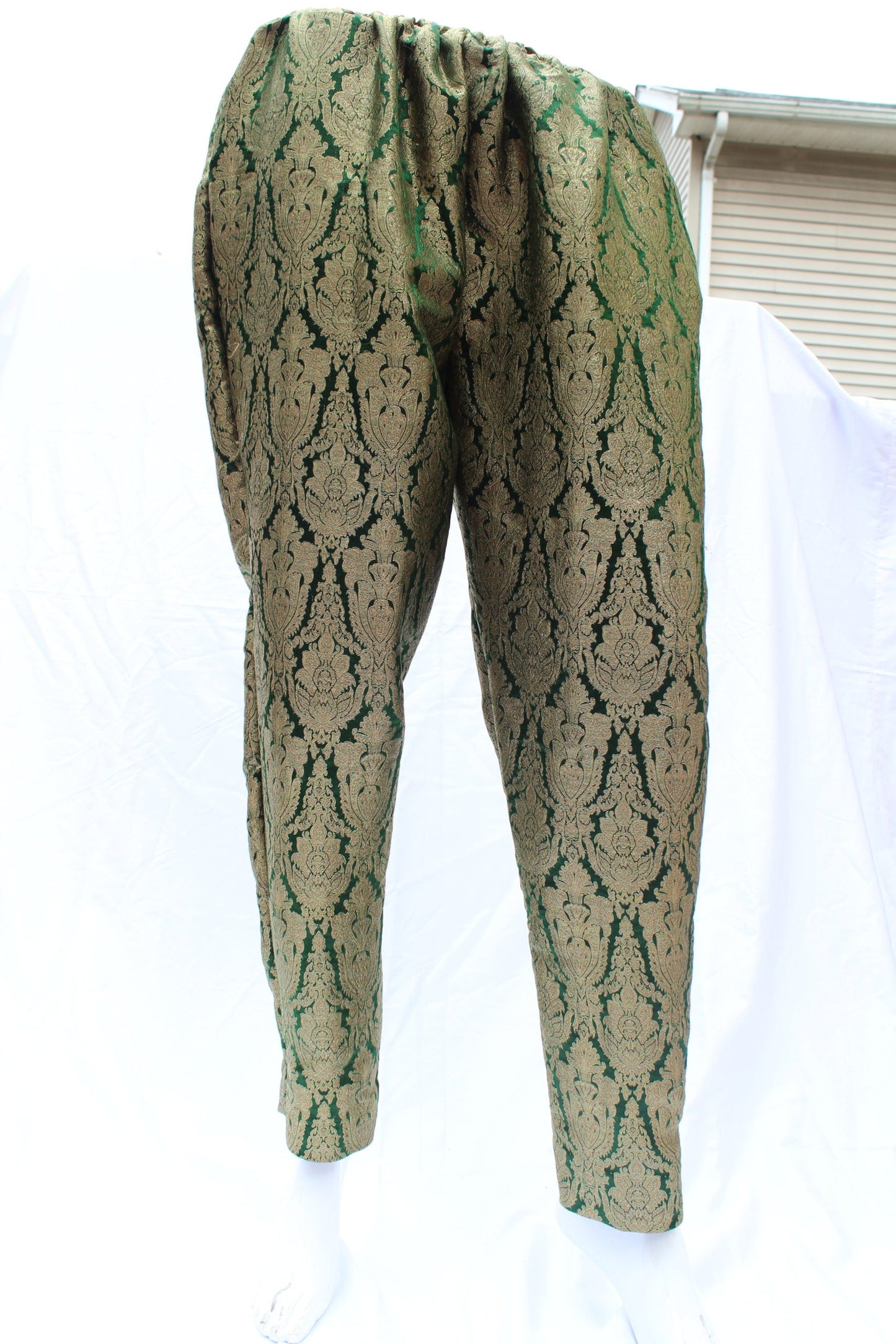 Pakistani Green Brocade Pants
