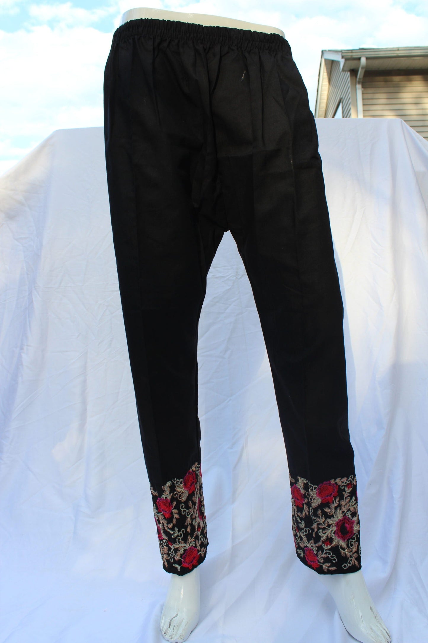 Pakistani Black Floral Pants