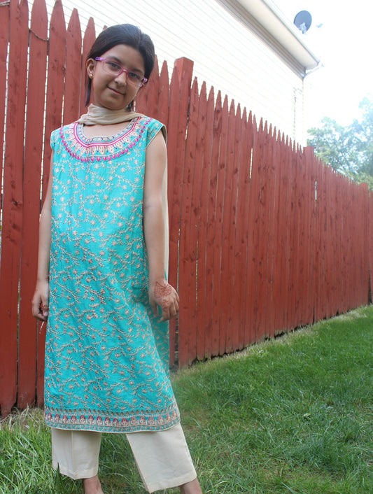 Pakistani Blue Kids Outfit