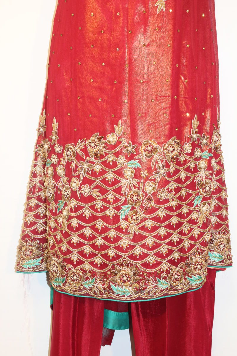 Pakistani Red Embellished Women Outfit