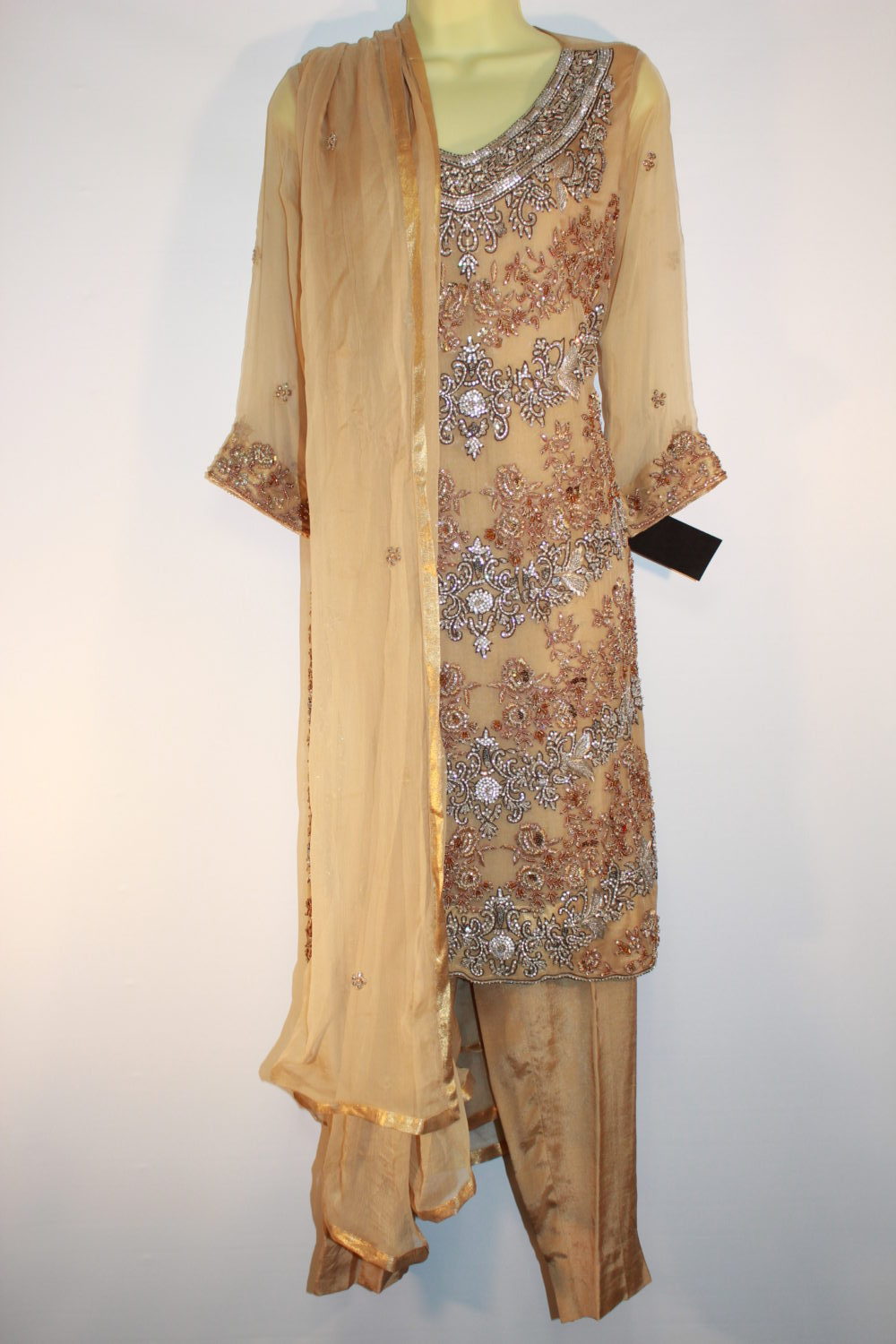 Pakistani Beige Embellished Women Outfit