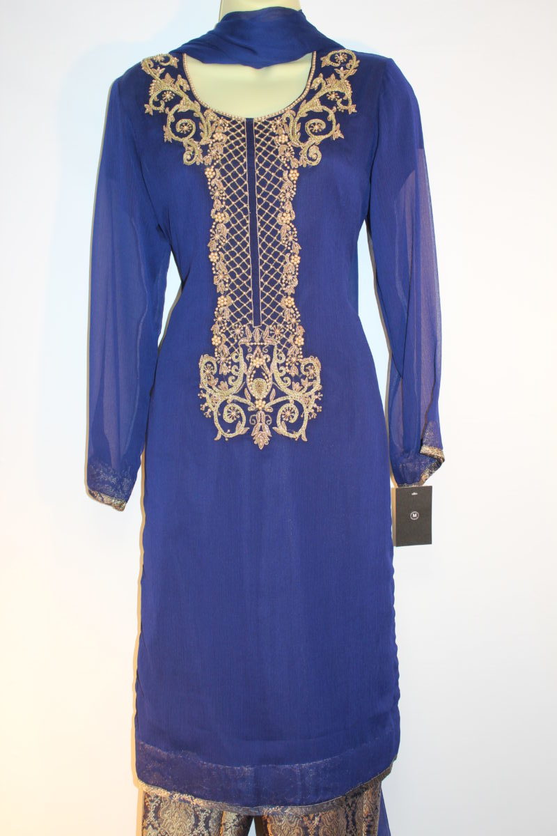 Pakistani Blue Embellished Women Outfit