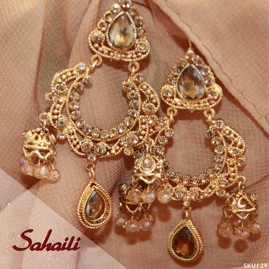 Pakistani Golden Bali Earrings