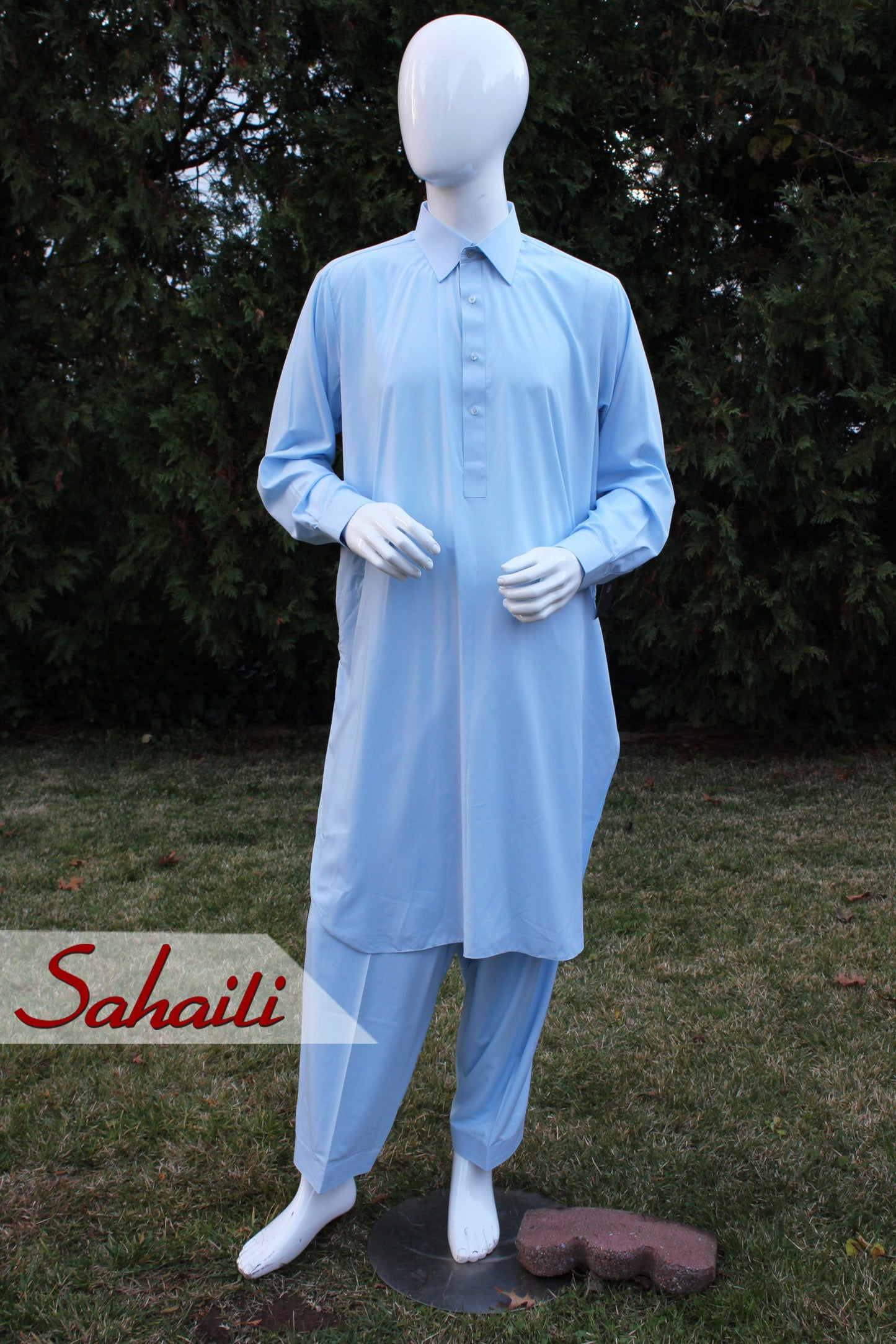 Pakistani Sky blue Pathani Men Outfit