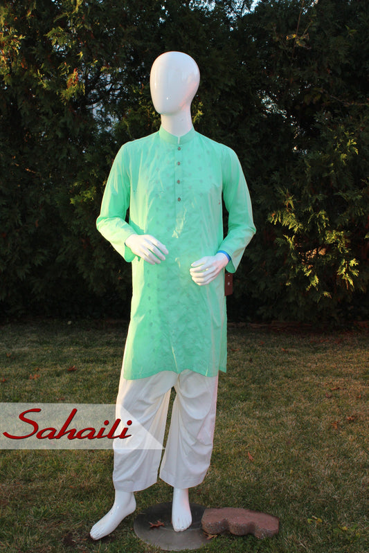 Pakistani Soft Green Men Outfit
